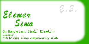 elemer simo business card